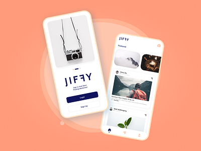 Jiffy - Publish Memories App Design Concept