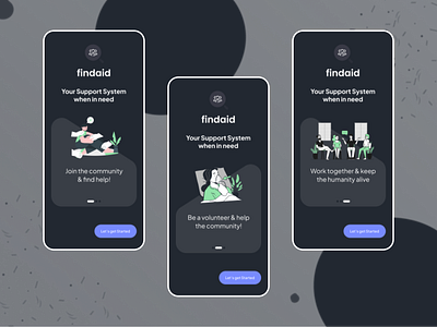 findaid - Onboarding App Screens app design app onboarding concept design minimal app ui onboarding screen splash ui splashscreen ui ui onboarding