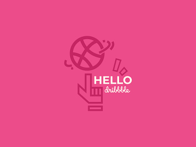 Hello wrld!) 2d debut dribbble first flat hello hello dribble illustration logo minimalism