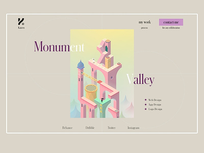 monument valley web design design illustration logo mockup ui uidesign uiux ux webdesign website design