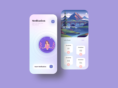 Meditation app design app ui design appdesign application ui inspiration mobile app design uidesign uxdesign