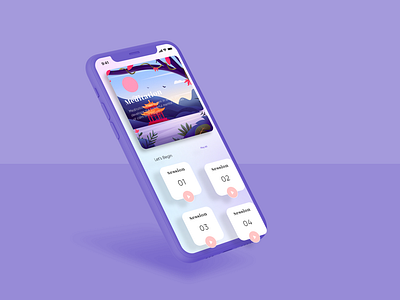 Meditation app design and mockup