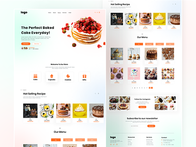 Food Bakery bakery branding design ecommerce food glassmorphism landing pages mockup online trending ui uidesign uiux webdesign