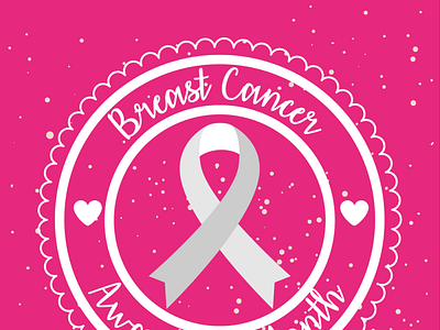 Breast cancer awareness. Pink ribbon with pink delicate bra. Vector element  for cards, banners, flyers and your design. Stock Vector