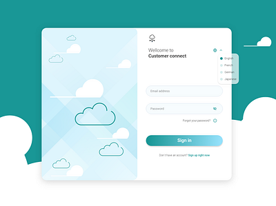 UI sign in panel design ui ux web