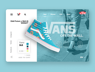 Vans UI app branding design illustration ui ux web website