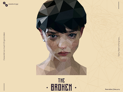 The Broken | Low Poly Portrait art artwork background broken cracks drawing frame geometric girl graphic design graphics illustration low poly lowpoly portrait sad vector vector art vector design