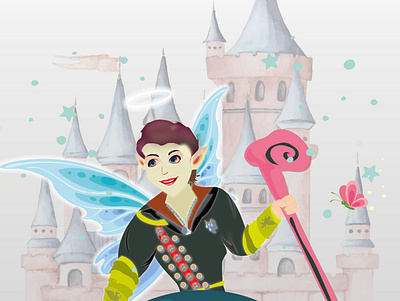 A Fairyboy with Magician Tricks butterflies castle design designs drawing fairy fairytale graphic design illusions illustions illustration latest illustrations mascot new works portrait sketches stories vector vector art works