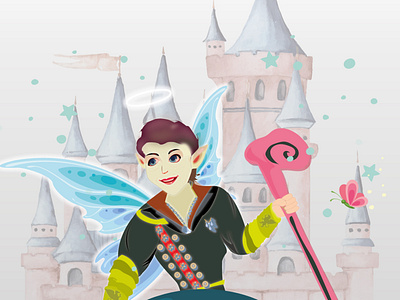 A Fairyboy with Magician Tricks butterflies castle design designs drawing fairy fairytale graphic design illusions illustions illustration latest illustrations mascot new works portrait sketches stories vector vector art works