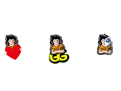 A monkey Love and GG and Robo Emotes