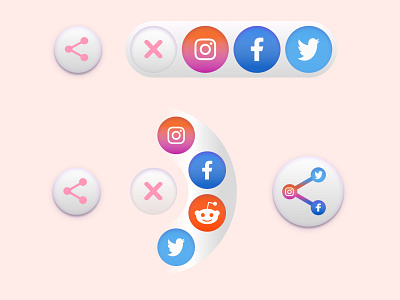 Share button concept button design buttons concept design dailyui dailyui010 light pink relaxed share share button social media social network
