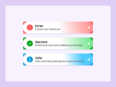 Flash messages colorful daily ui dailyui dailyui011 error error message flash message flash messages information informational message messages popup success message warning