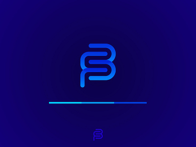F & B Letter Logo Design branding deep blue gradient logo letter b logo letter f logo design mahfuzswaron minimalist logo modern logo