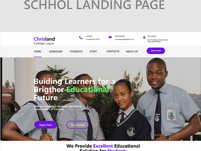 Chris Land College Lagos GRP B Project Landing page ui ux webdesign