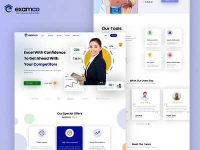 E-Exam Landing Page app branding design mikedesign ui ux webdesign