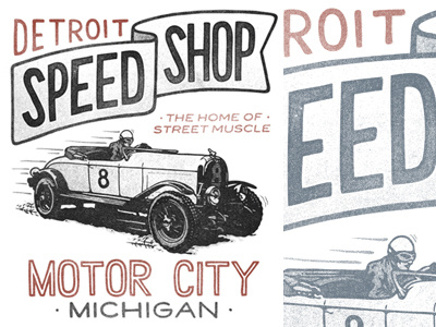 Detroit Speed Shop chrysler design detroit handmade lemans t shirt