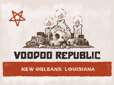 Voodoo Republic flag illustration louisaina republic rif typography voodoo
