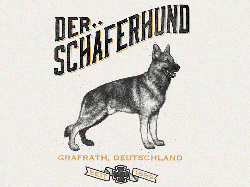 Der Schäferhund german shepherd handmade illustration t shirt typography