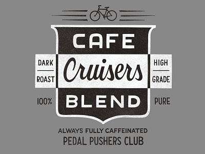 Cafe Cruisers bicyle coffee handmade shield typography