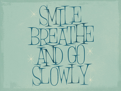 Smile... fun funky lettering mint print retro typography