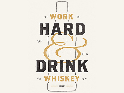 Whiskey ampersand drunk handmade lettering typography whiskey work