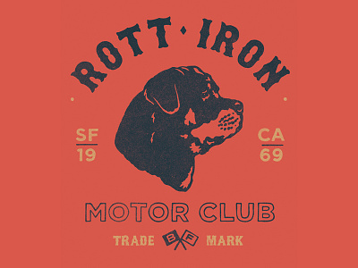 Rott Iron dog handmade illustration lettering motorcycle club typography
