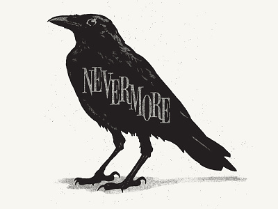 Quote the raven... bird illustration lettering nevermore poe raven typography