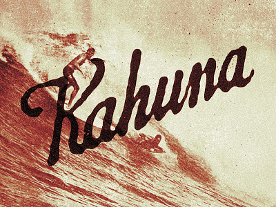 Big Kahuna fun handlettering practice surfing typography vintage