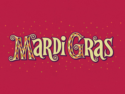 Mardi Gras funky handmade latin lettering mardi gras retro serif vibes wip