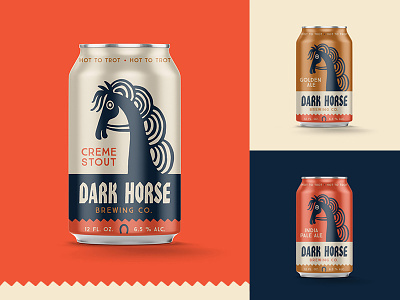 Dark Horse packaging beer branding design funky illustration lettering packaging