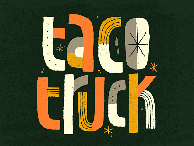 Taco Truck carne asada lettering mexican food pico de gallo tacos