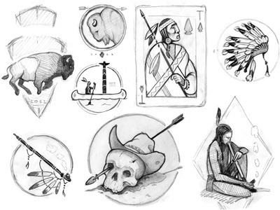 Totem/sketches concepts native american pencil sketches t shirt