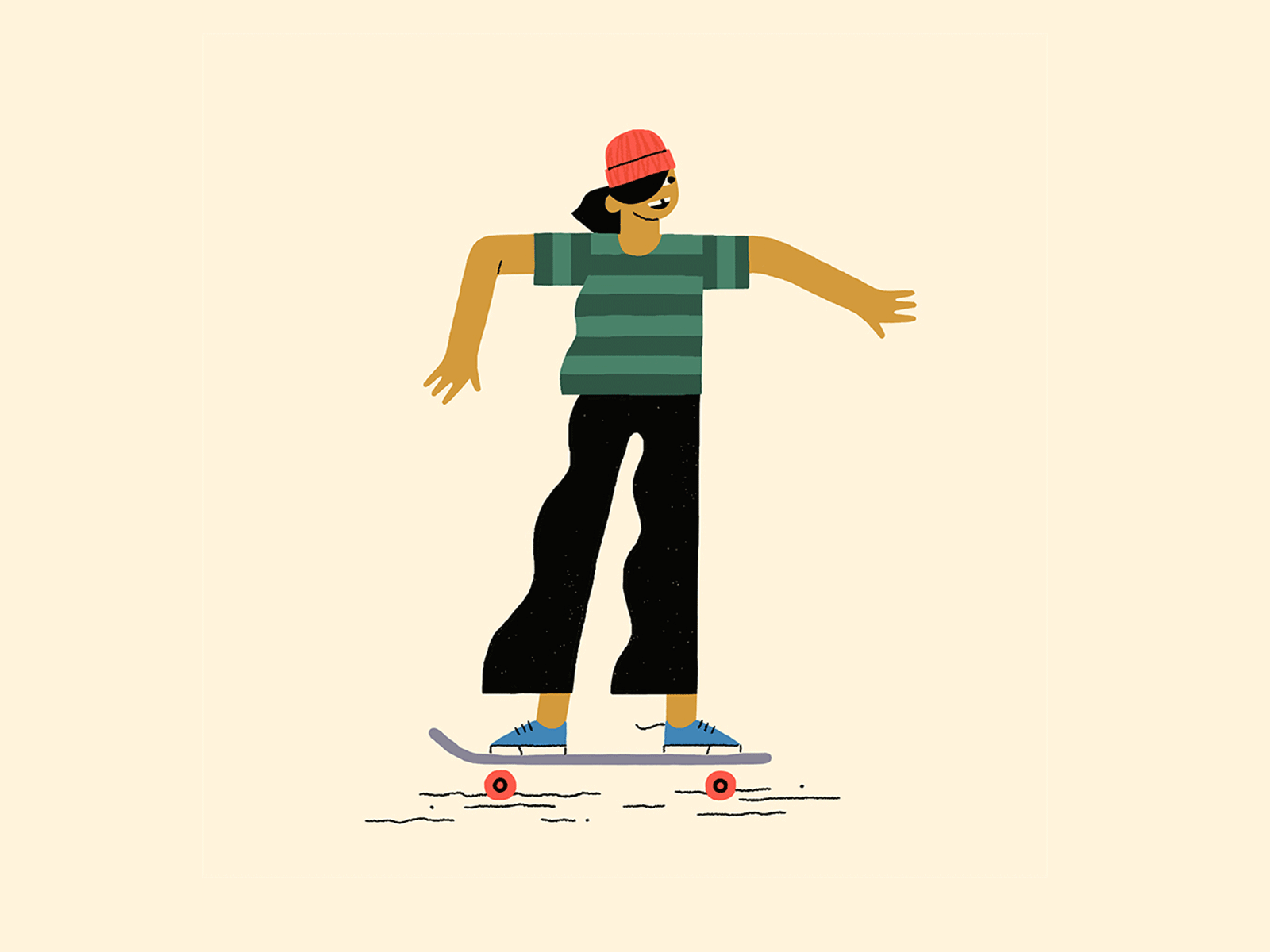 Picture me rollin' animation fun gif illustration motion skater