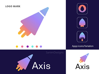 "Axis" Modern App logo | Andoird-Ios Logo | Business Logo