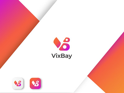 v+b modern colorful business logo