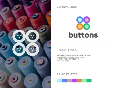 "buttons" Tailor Shop | Garments | Textile logo boutique logo brand brand design brand identity branding design fabrics logo garments logo graphic design identity logo logo design minimal minimalist tailor logo