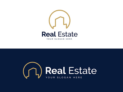 Minimal Real Estate Line Art Logo apartment hotel idea identity inspiration insurance keywords: property real residential structure typography unique