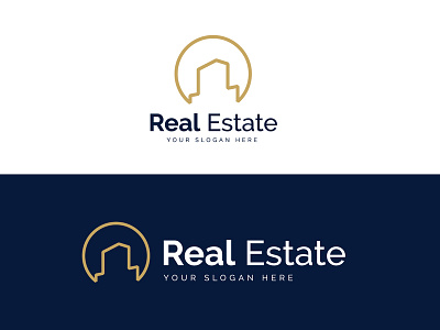 Minimal Real Estate Line Art Logo