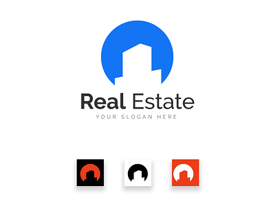 Real Estate Building Logo | Sun with Real Estate Logo