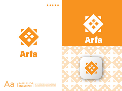 Square Abstract Logo Design Concept for "ARFA" arfa brand identity branding design graphic design icon design identity logo logo design logo designer logofolio logotype marks shape shape logo square symbol
