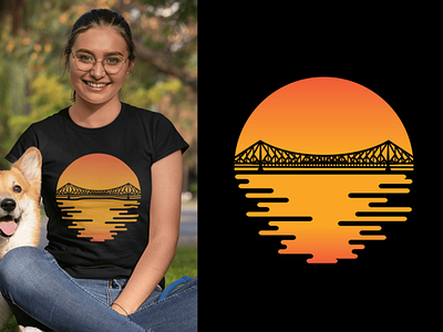 Howrah by the Dawn   Abstract T Shirt Design