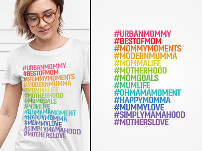 Hashtag Mom Colorful Typography T Shirt hashtag hashtaglettering multicolor pride rainbow typography typography art typography design typography poster