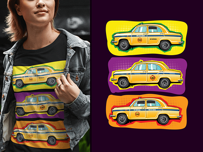 Old Taxi Inspired Illustration T Shirt Design