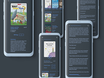 Ebook Reader UI app book design graphic design icon ui ux