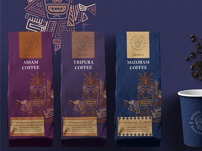 Monpa Coffee Roasters branding coffee packaging design graphic design illustration logo packaging packaging design vector