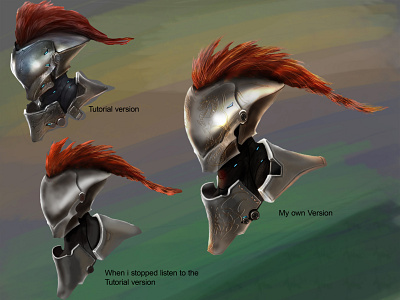 Shiny Knight 2 design drawing hair helmed illustration metal toturial