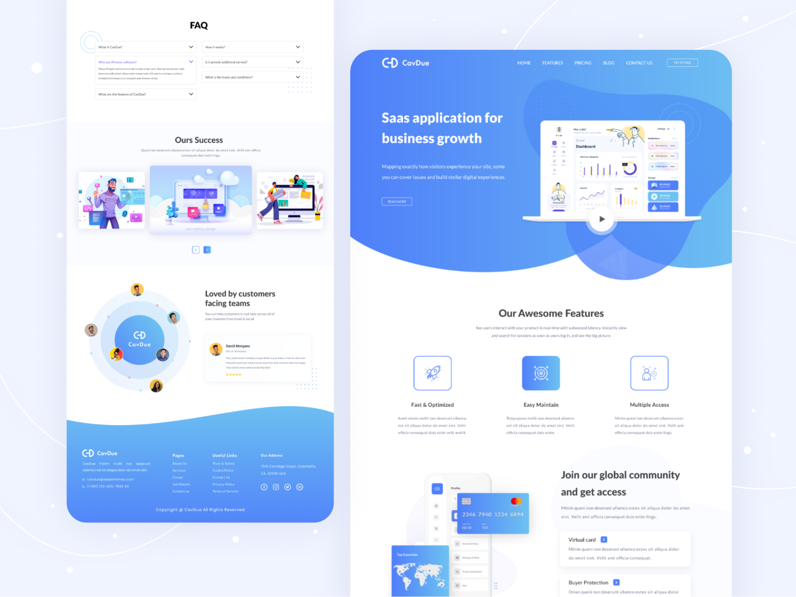 CavDue - SaaS UI UX Landing Pgae Design by Kamrul Hossain on Dribbble