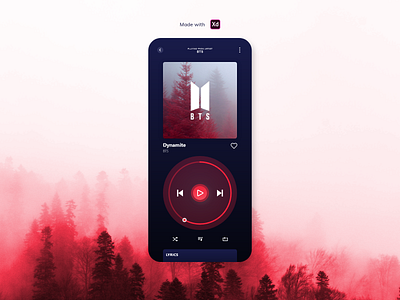 Music player Ui app design flat ipod minimal music music app music player ui uidesign userinterface xd
