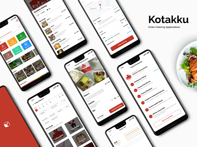 Kotakku - Catering Order Application app design design thinking food food app illustration red ui ux