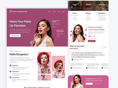 Daneart Makeup Studio - MUA Landingpage app branding branding website design fashion fashion website makeup makeup website typography ui web woman woman website